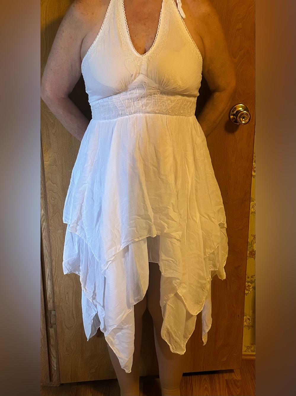 India Boutique  White flowing summer dress. free size. New with tags